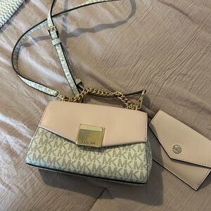 Michael Kors Pink and Beige Crossbody Bag